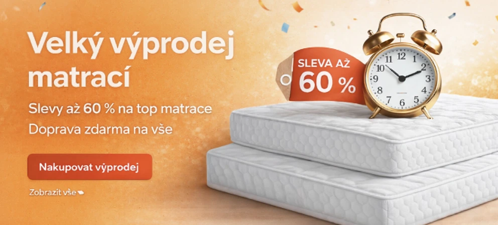 Velký výprodej matrací – slevy až 60 % na top matrace, doprava zdarma na vše